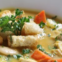 hearty chicken & roasted vegetable soup